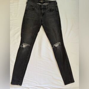 🖤 Lucky Brand Distressed Skinny Jeans – Size 2 / 26 – Black Denim Baddie 🖤